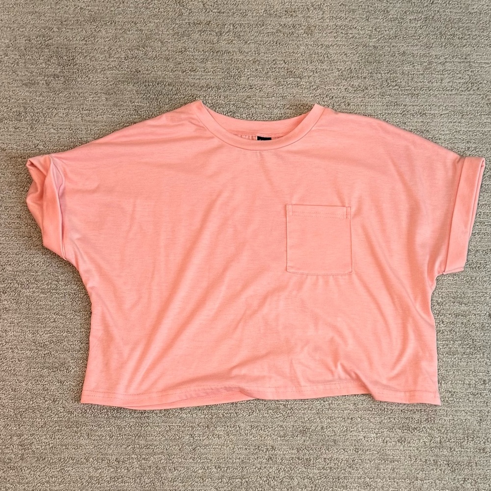 SHEIN Pink Crop Top with Pocket
